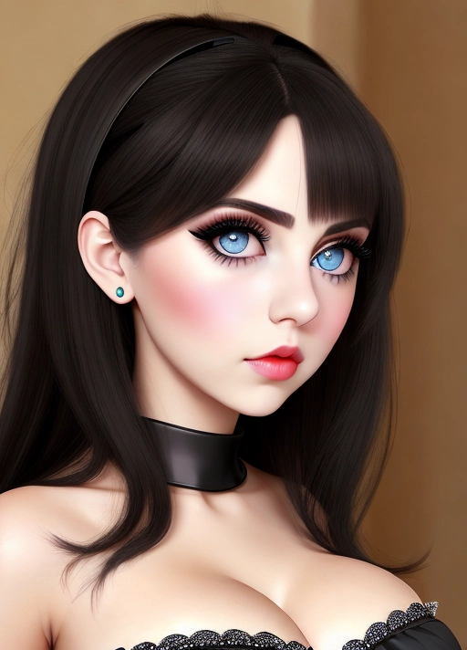 Cute Italian girl, simple grunge makeup, pale colored eyes, big wide eyes, black hair, big lips, high riding huge boobs, gigantic tits, tight princess ball gown, photorealistic, best quality, ultra high resolution